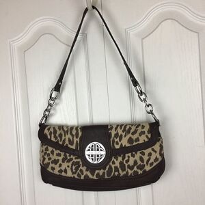 Kate Landry Animal‎ Print Y2K East West  Linen Shoulder Bag